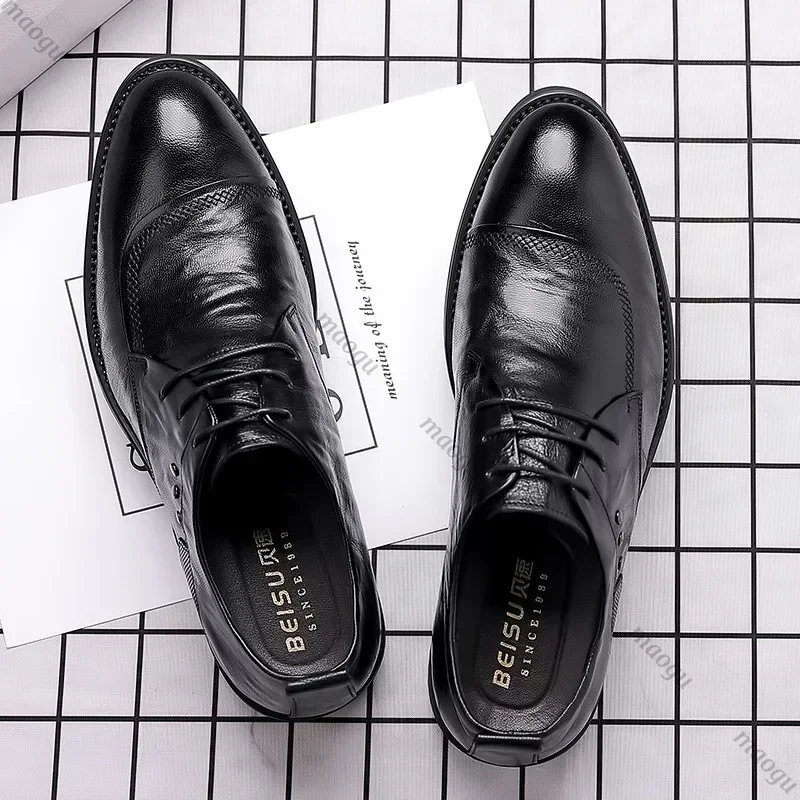 Men Formal Wear Shoes - Handcrafted Shoes Men Oxford Genuine Calfskin