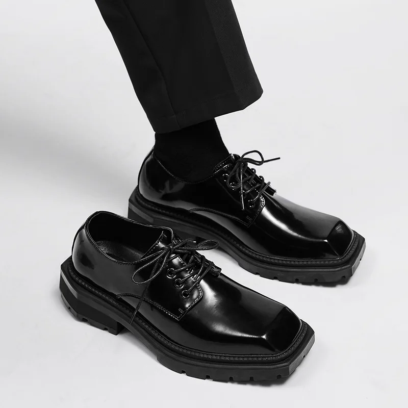 Men Formal Wear Shoes - Men's Shoes New Square Head Leather