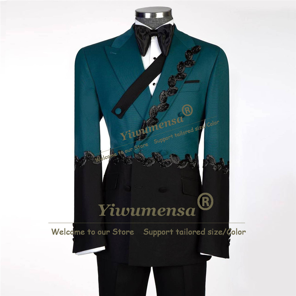 Men'S Formal Wear In Wedding - Unique Design Suits Men Spliced Two