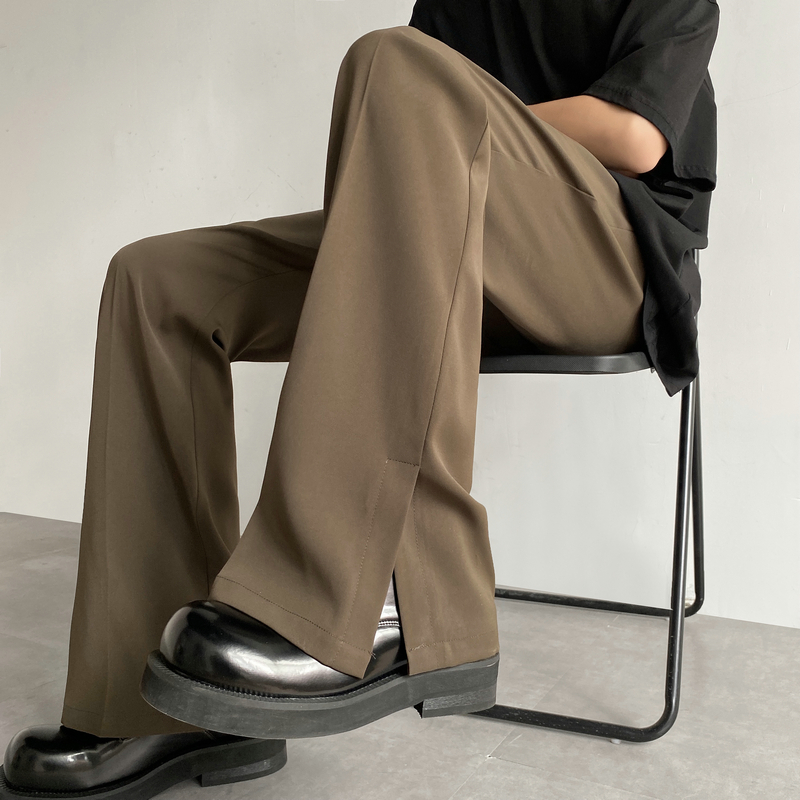 Korean Men Formal Wear - Brown Black Suit Pants Men Fashion