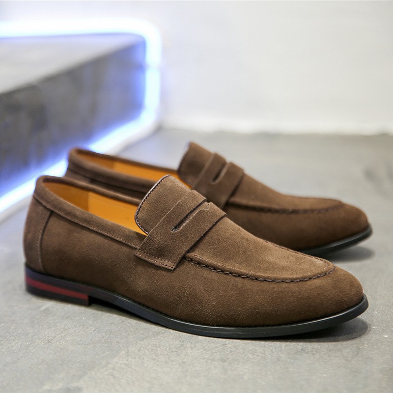 Men Formal Wear Shoes - Men's Casual Shoes Suede Genuine Leather