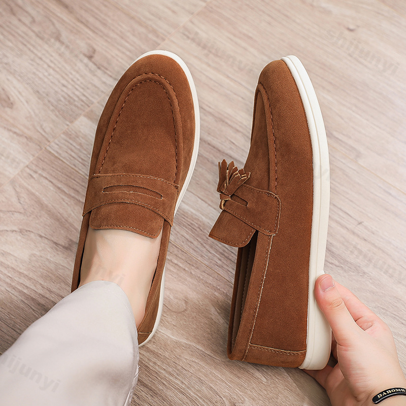 Men Flat Loafers Frosted Suede - огляд і ціна Men Formal Wear Shoes