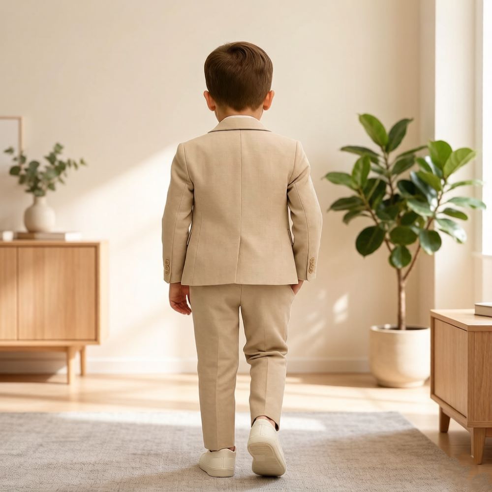 Mens Beige 3 Pieces Kids Boys  - огляд і ціна Formal Wear For Men Kids