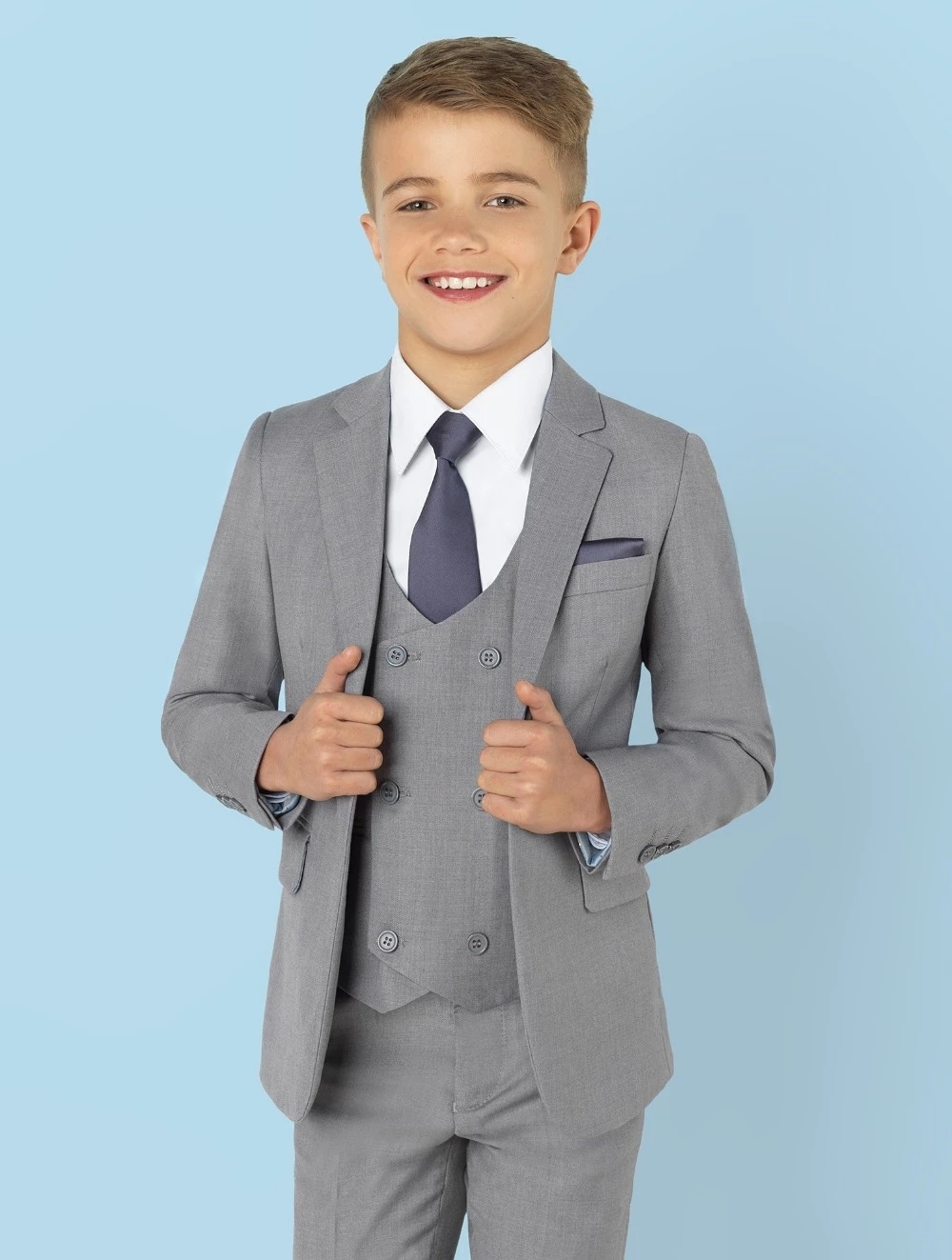 Light Grey Notch Lapel Kids Su - огляд і ціна Formal Wear For Men Kids