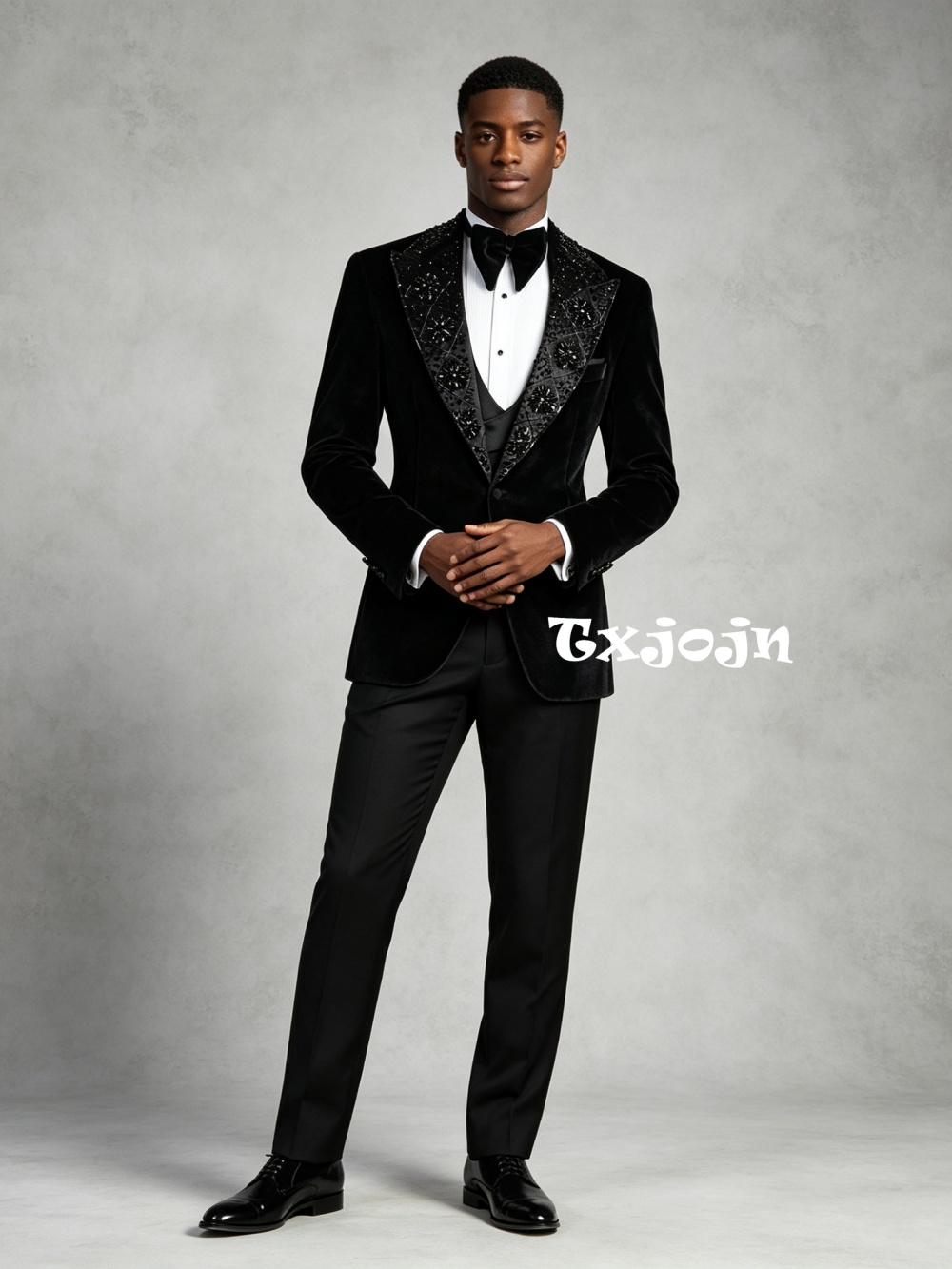 Men's Black Velevt Beaded Suit - огляд і ціна Men'S Formal Wear In Wedding