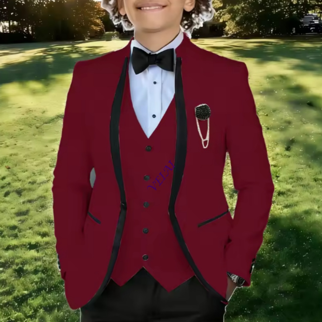 White Jacquard Suit For Boy Ki - огляд і ціна Formal Wear For Men Kids